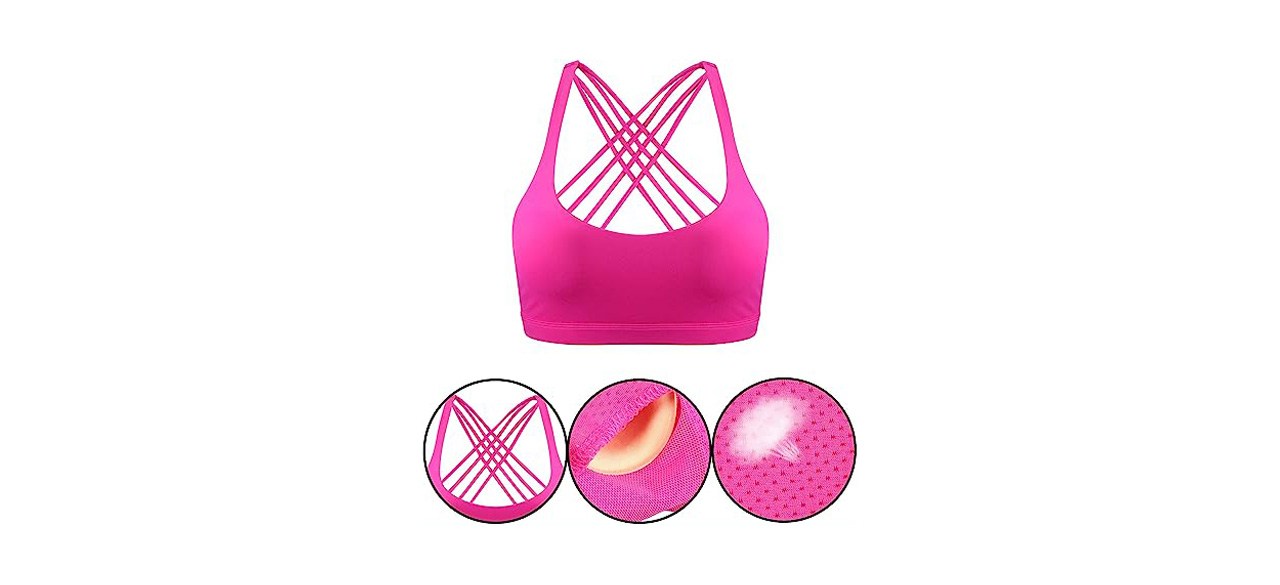 Patelai 2 Pack Womens Padded Sports Bra Cross