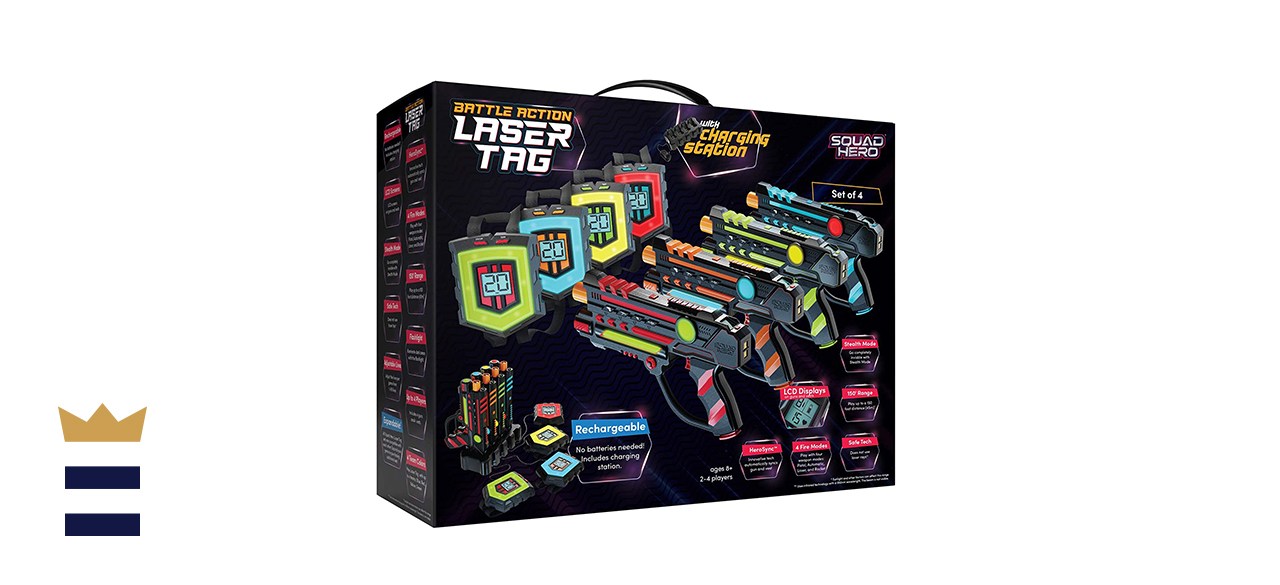 4 Infrared Guns & Vests for sale online Rechargeable Laser Tag Set Innovative LCDs and Sync 