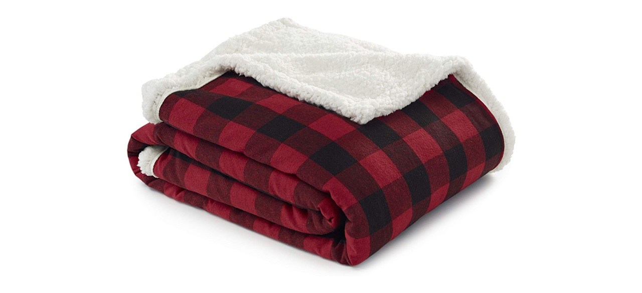 Eddie Bauer Flannel Sherpa Throw