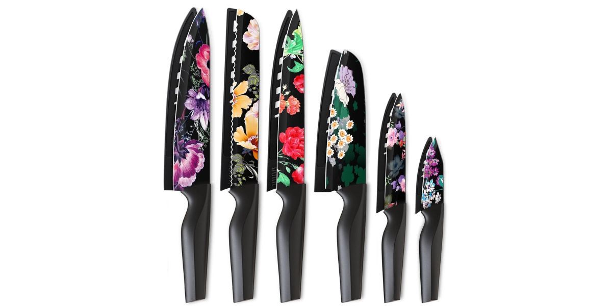 Astercook 6 Piece Flower Kitchen Knife Set