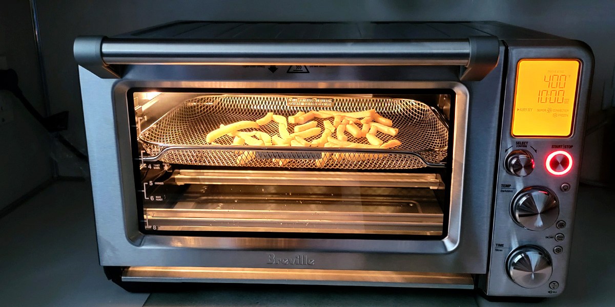 French fries cooking in air fryer