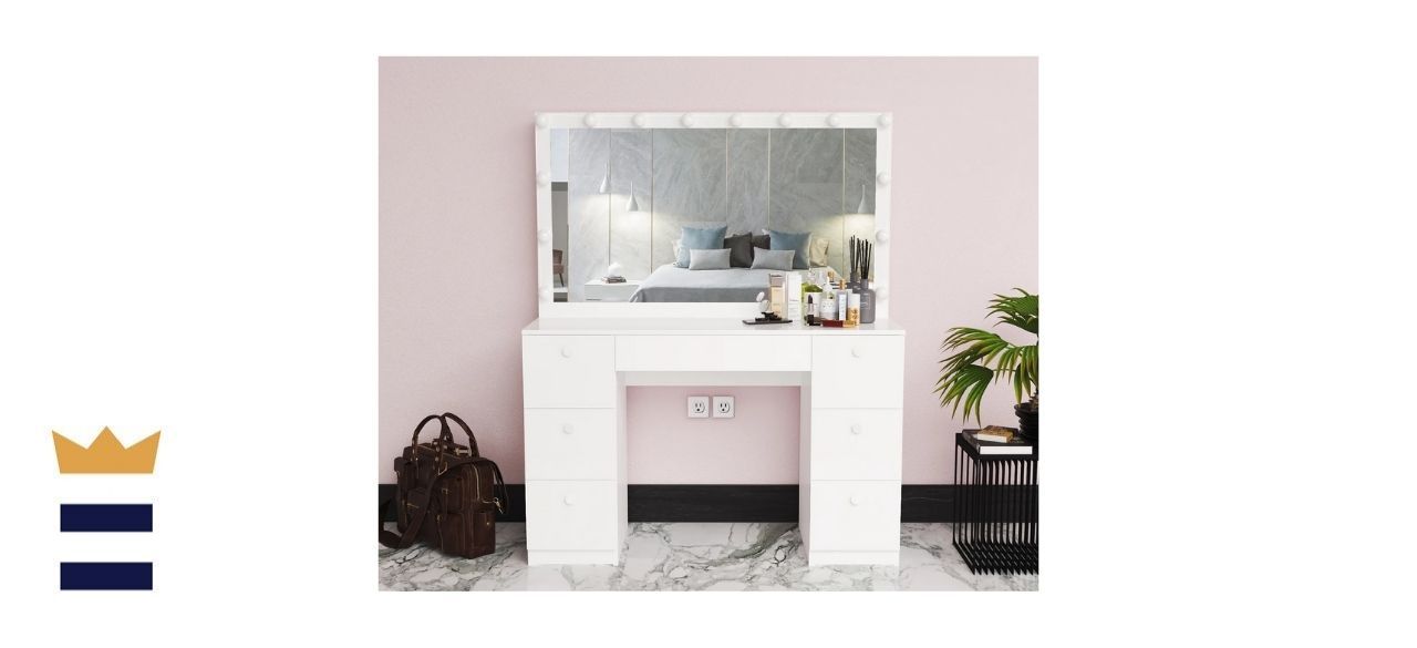 Freya Dressing Lighted Vanity with Mirror