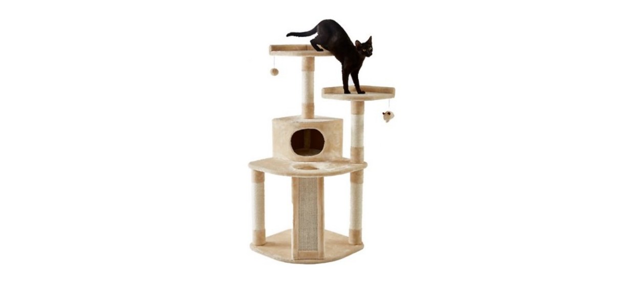 Frisco 48-Inch Faux Fur Cat Tree &amp; Condo