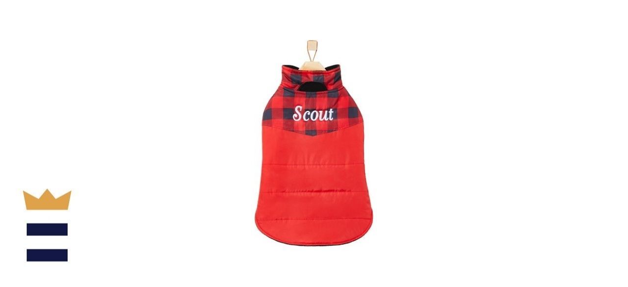 Frisco Boulder Plaid Insulated Personalized Dog Coat