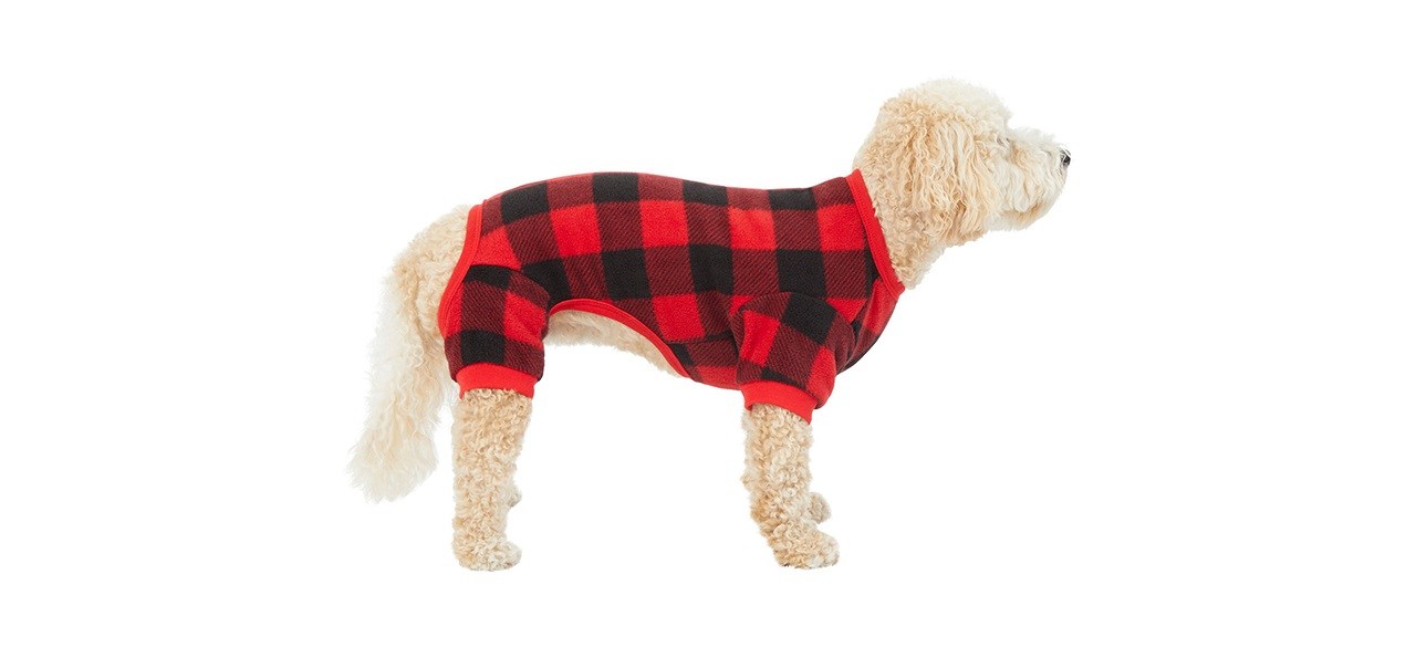 Frisco Dog Cozy Polar Fleece PJs, Red Plaid