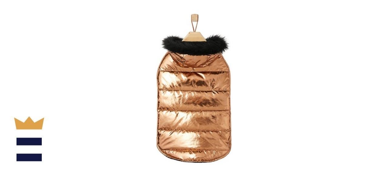 Frisco Metallic Copper Dog Puffer Jacket