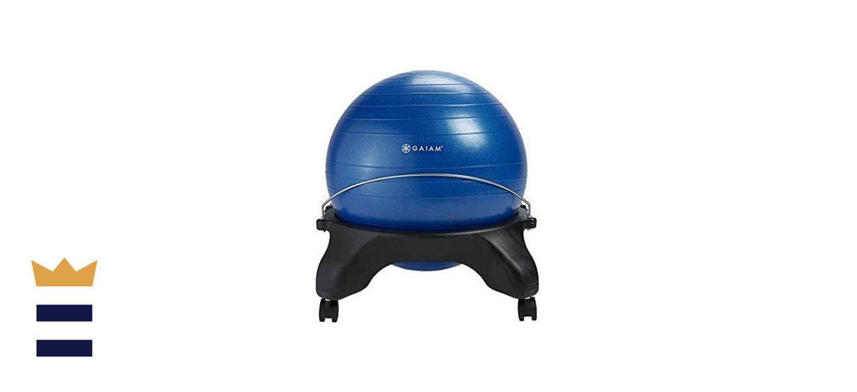 PharMeDoc Exercise Balance Ball Chair with Base & Back Support for
