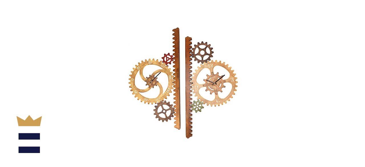 Garden gears outdoor clock & thermometer