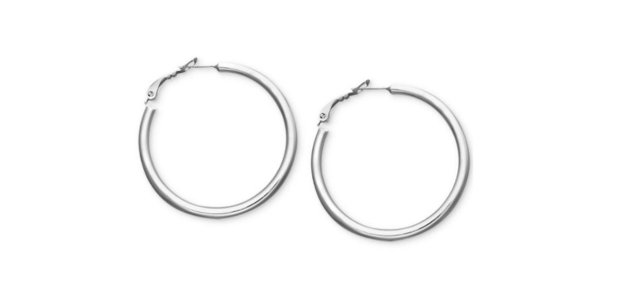 Giani Bernini 1.5-Inch Sterling Silver Tube Hoop Earrings