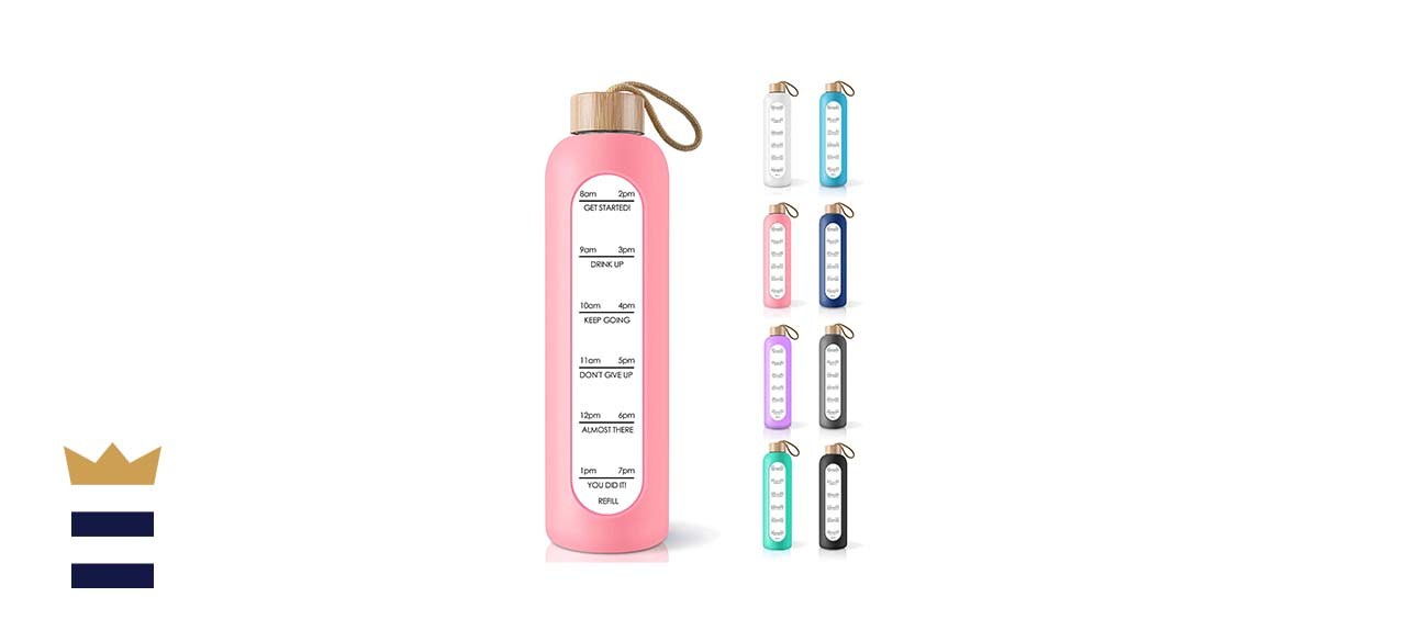 Glass Motivational Water Bottle by PROBTTL