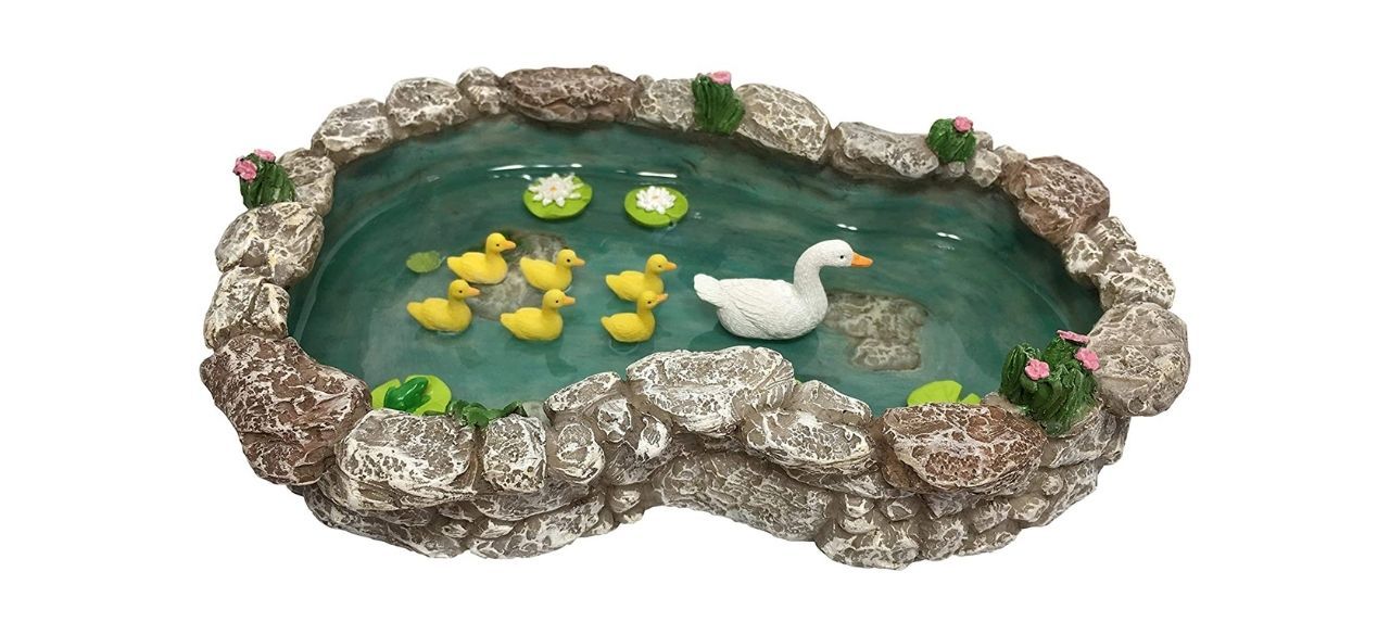 GlitZGlam Miniature Duck Pond for Fairy Gardens