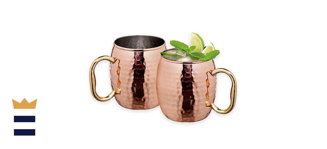 Godinger Hammered Copper Moscow Mule Mug Set