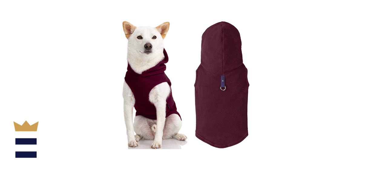 Gooby Fleece Vest Dog Hoodie with O-Ring Leash