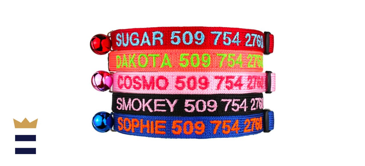 GoTags Personalized Cat Collars with Breakaway Safety Release Buckle