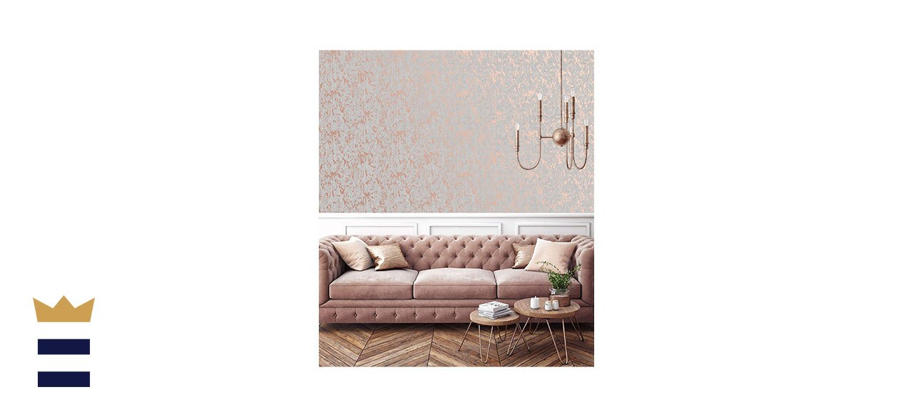 Graham &amp; Brown 106401 Milan Textured Rose Gold and Grey Wallpaper