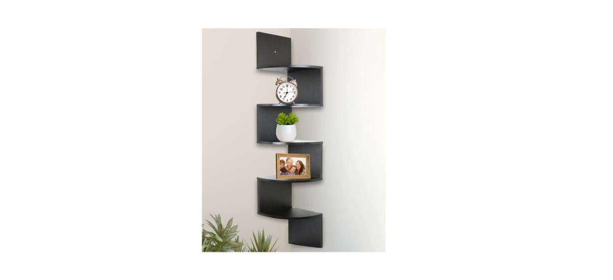 Greenco 5-Tier Wall-Mount Corner Shelves 