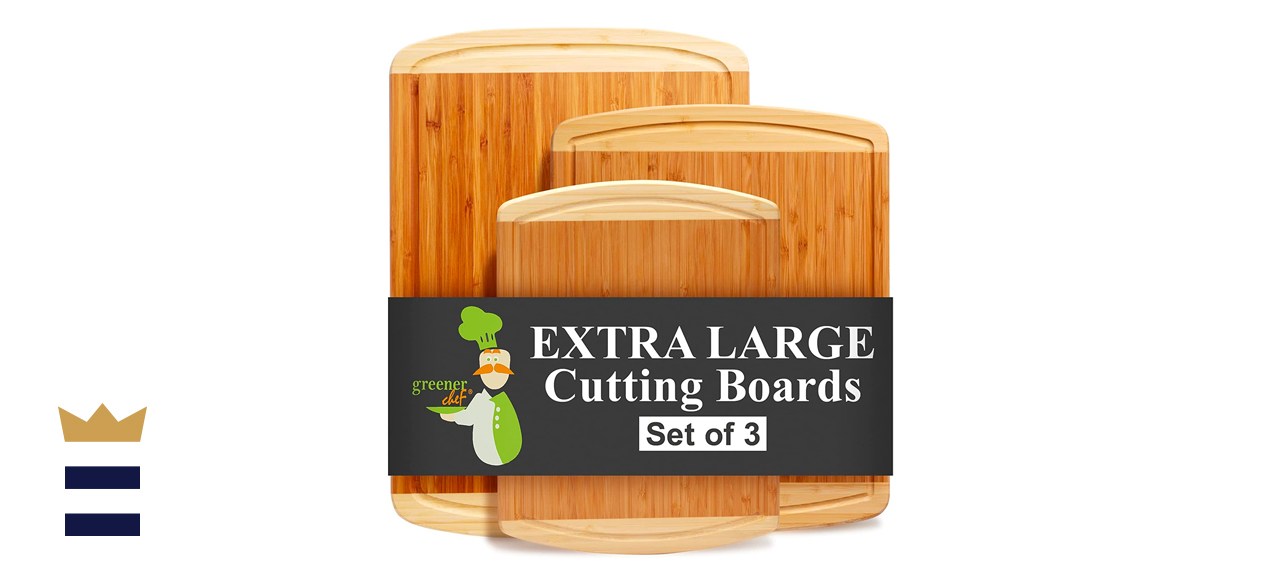 Greener Chef Wood Bamboo Cutting Board – Set of 3 