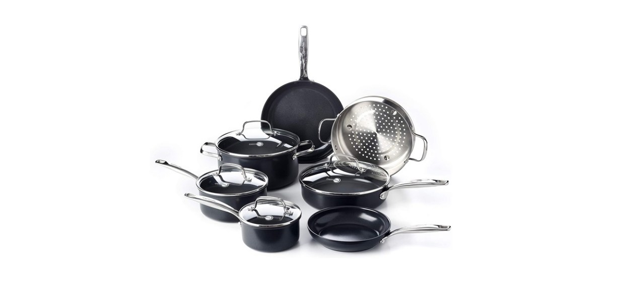 GreenPan Prime Midnight Hard Anodized Healthy Ceramic Nonstick Cookware Set