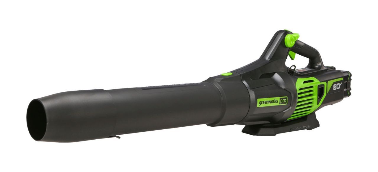 Greenworks 80-Volt 170 MPH 730 CFM Cordless Handheld Blower on white background