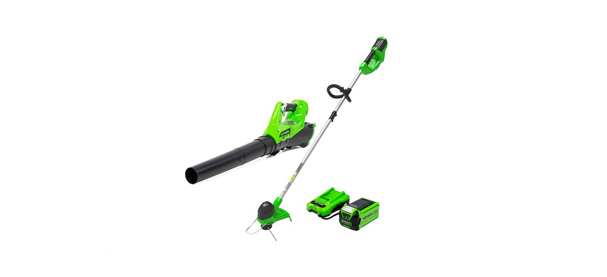 Greenworks Cordless String Trimmer and Blower Set Greenworks Cordless String Trimmer and Blower Set