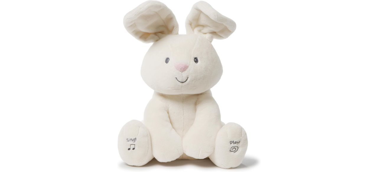 Gund Baby Animated Kissy flora the bunny Plush on white background