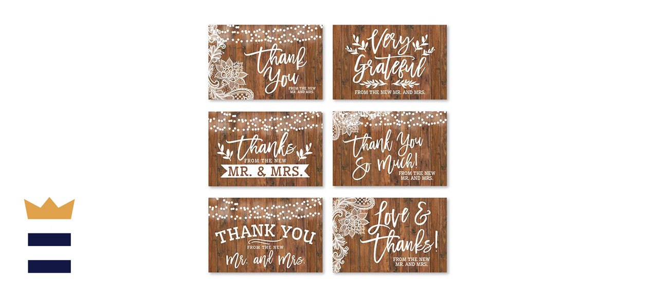 Hadley Designs Rustic Wedding Thank You Cards