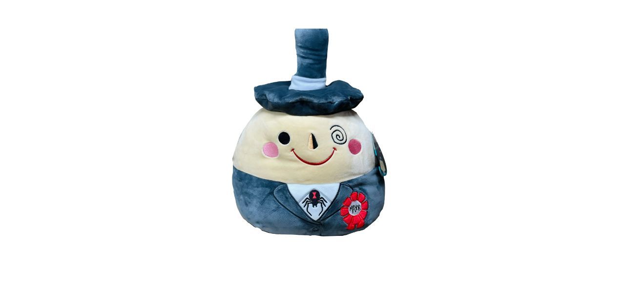 A small plush toy in the shape of the mayor from the movie "The Nightmare Before Christmas"