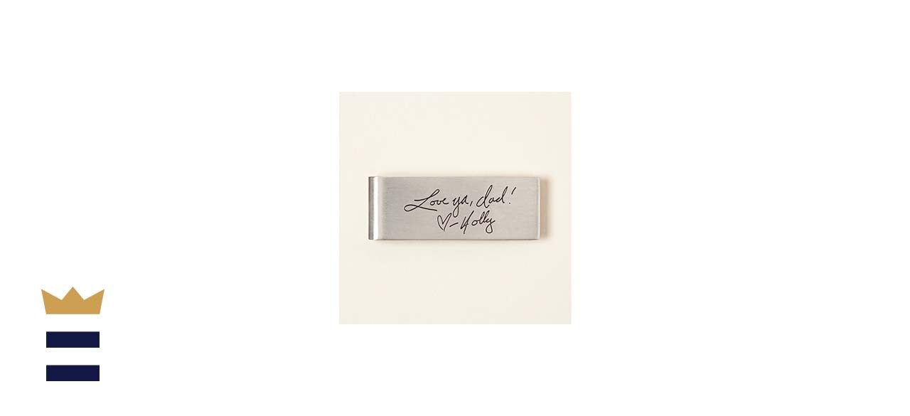 Handwritten message money clip