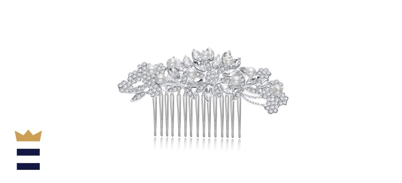 Hapibuy Crystal Wedding Bridal Hair Comb 