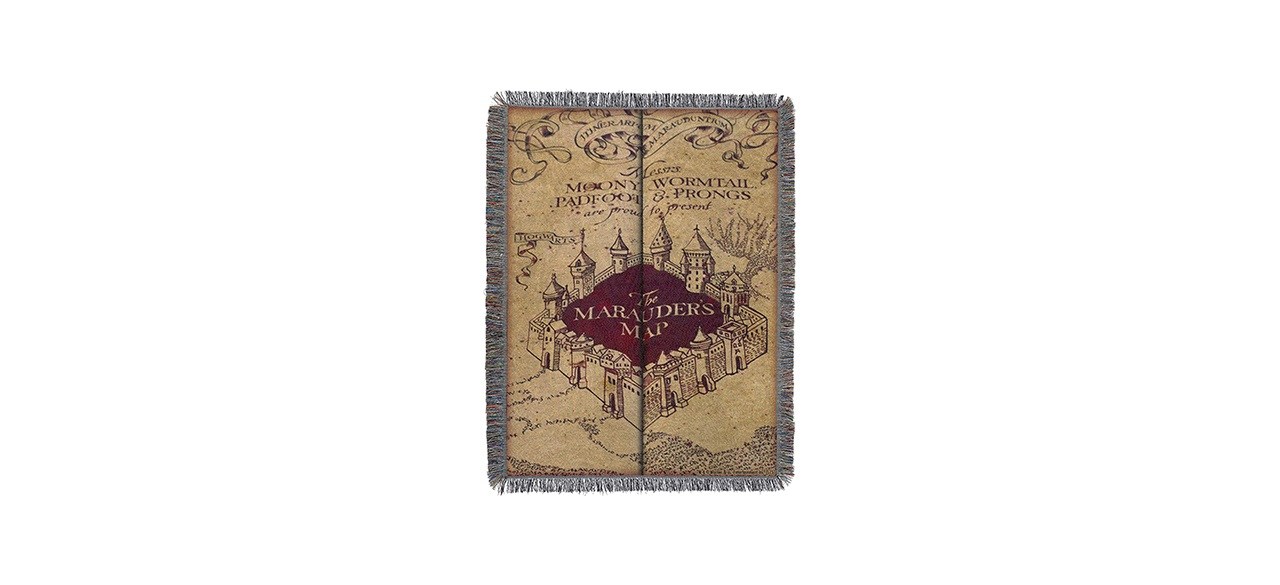 Harry Potter Woven Tapestry Marauders Map Throw Blanket