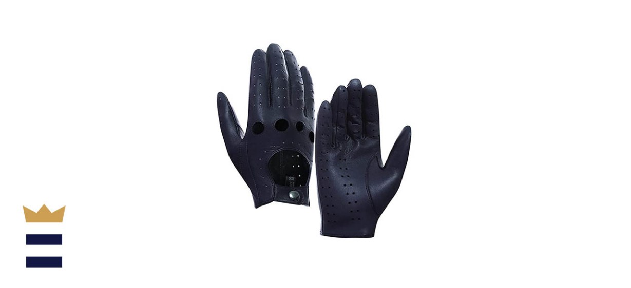 Harssidanzar Lambskin Leather Driving Gloves