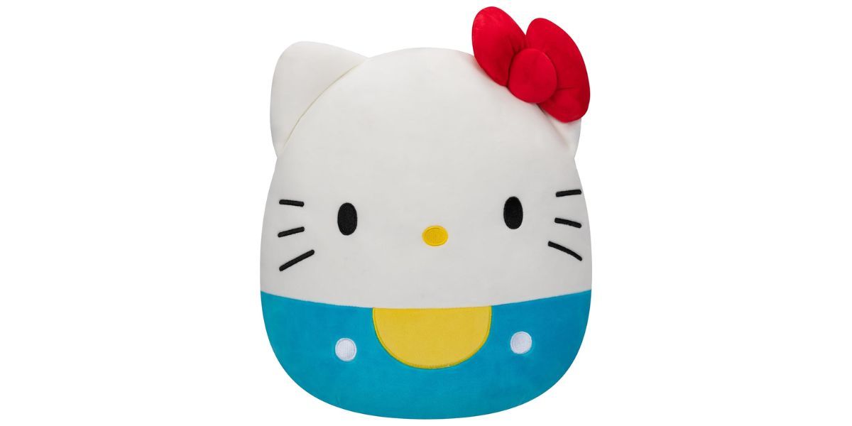 Squishmallows Original Sanrio 14in Hello Kitty in Blue Overalls