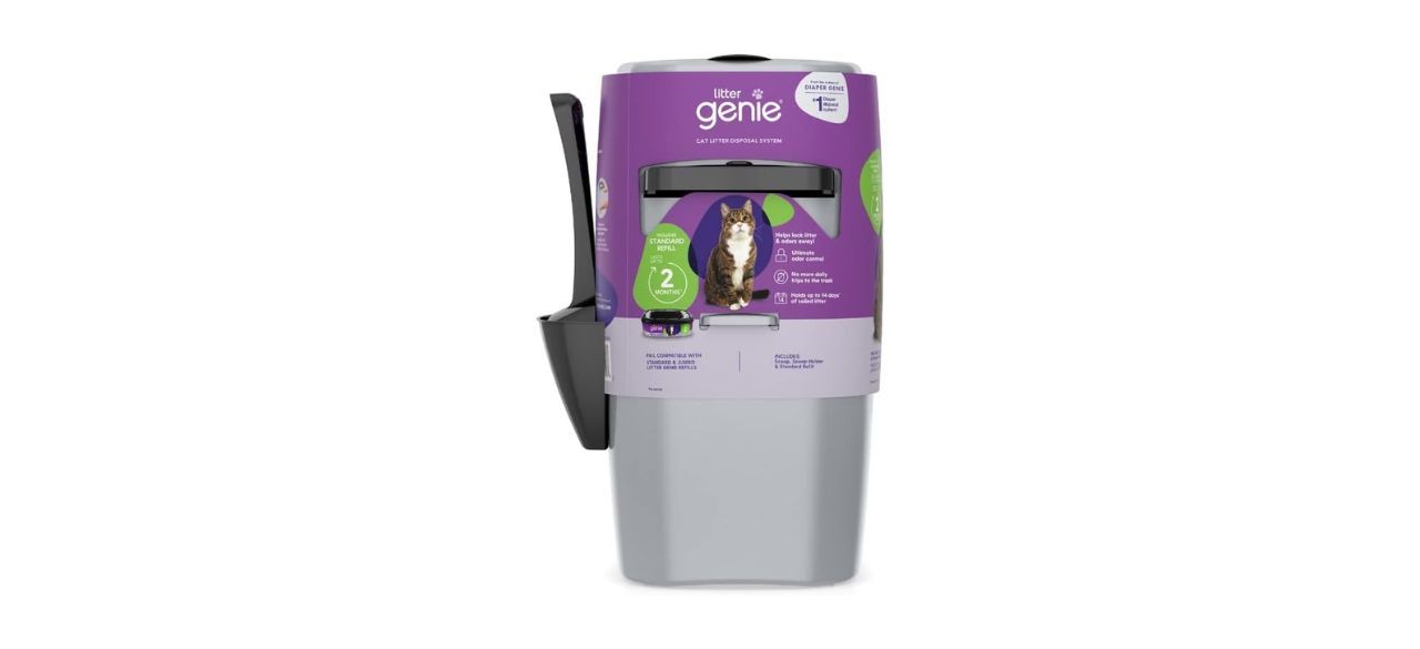 Litter Genie Standard container with scoop on white background