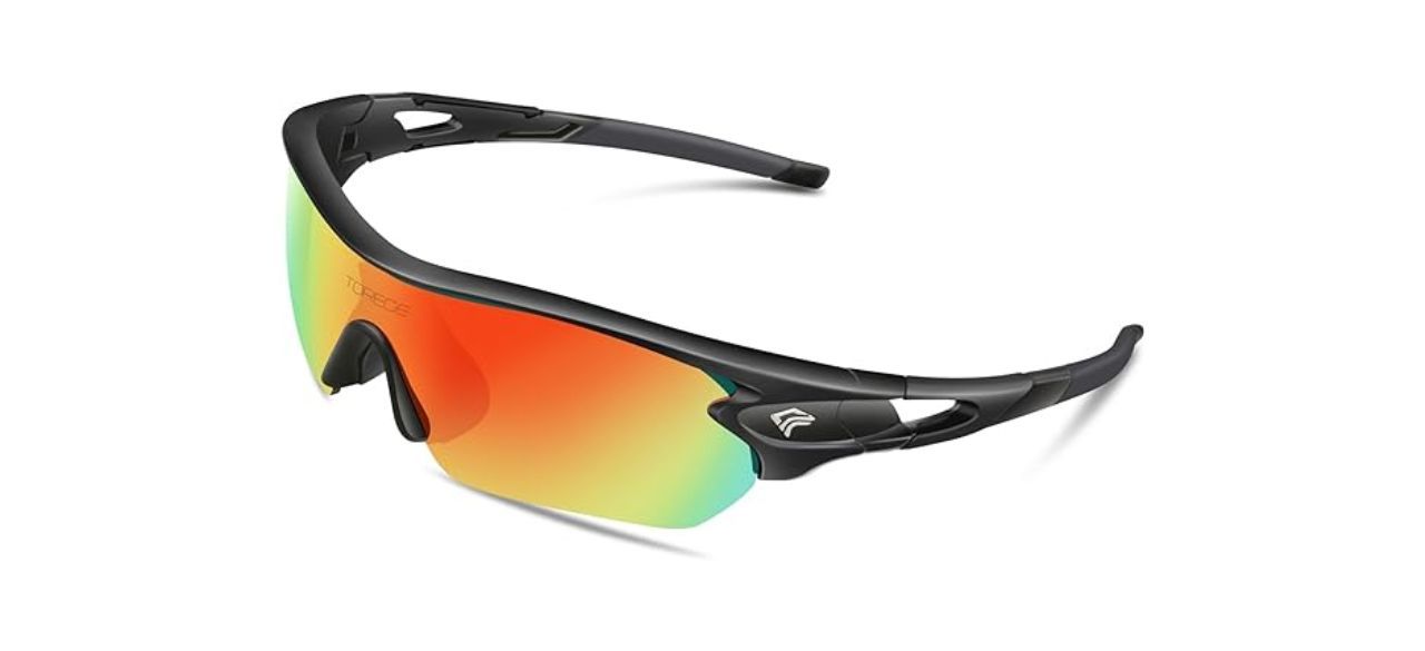 Polarized Sports Sunglasses on white background