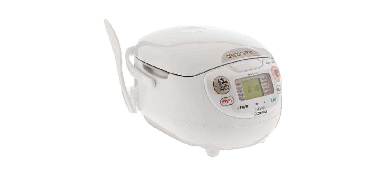 a white rice cooker on a white background