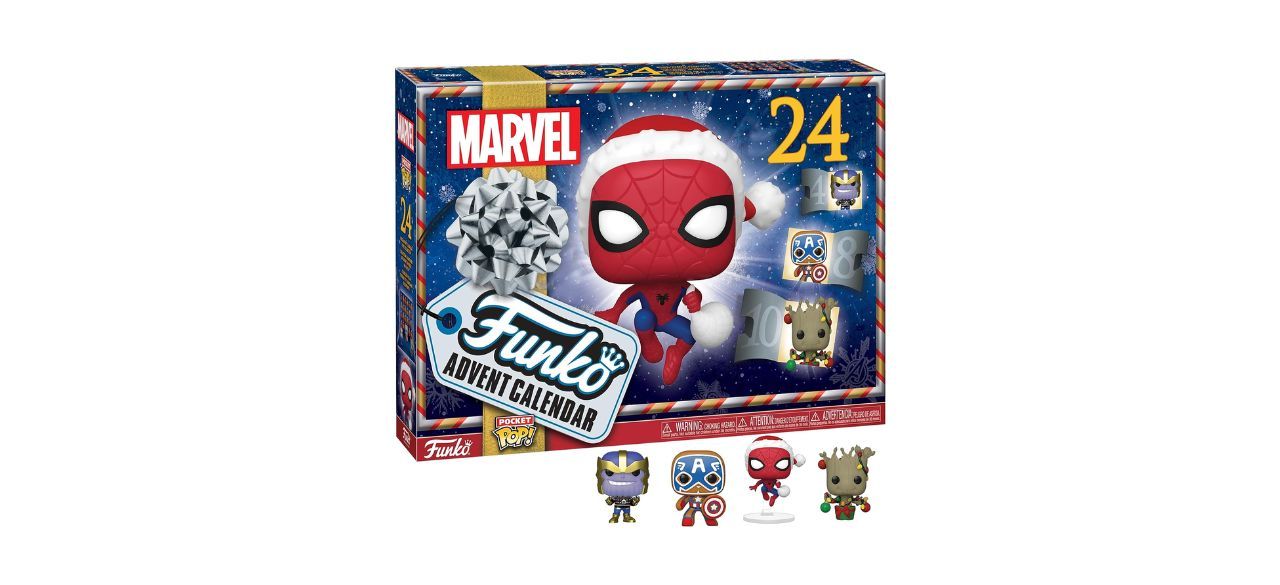 Funko Pop Marvel Advent Calendar with images of Spider-Man and other Marvel characters