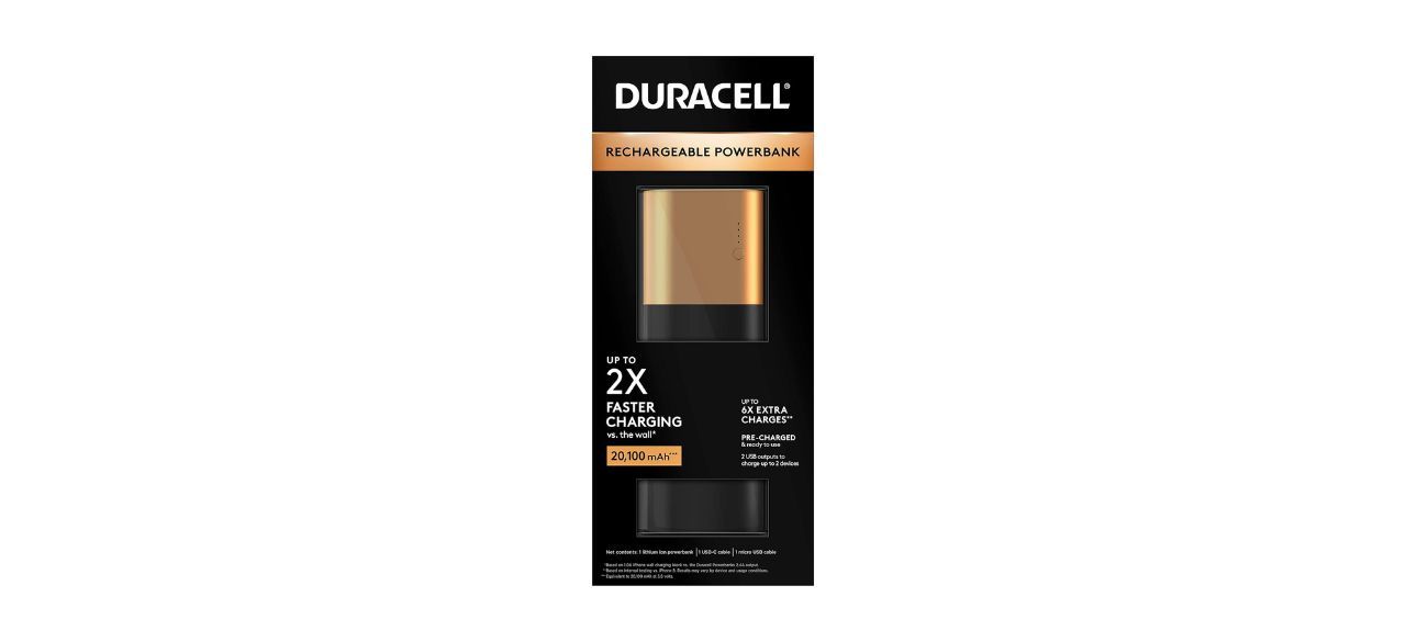 Duracell Rechargeable Powerbank on white background