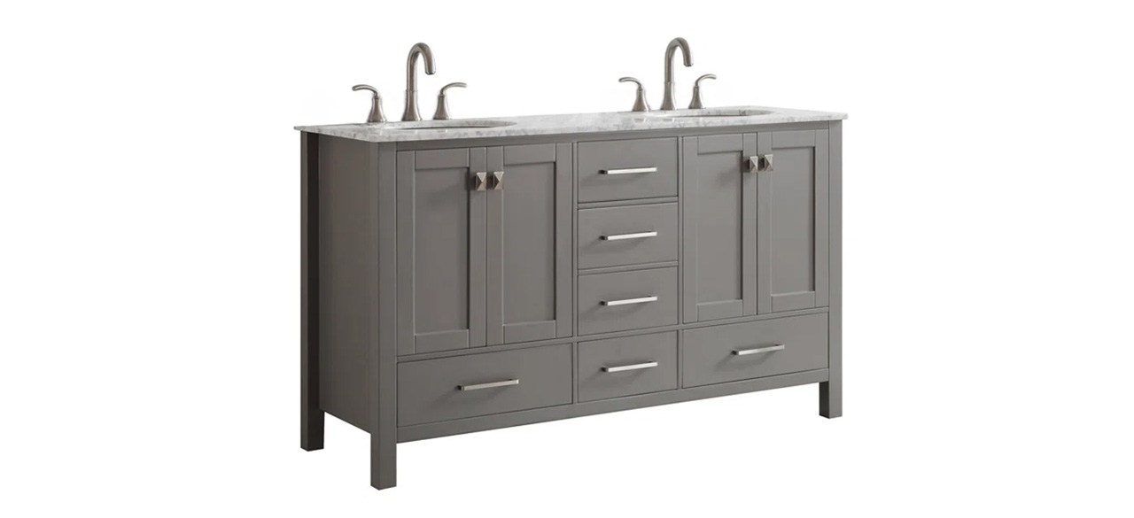 Best Karine 60-Inch Free-standing Double Bathroom Vanity