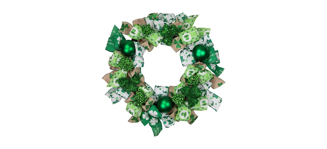 Best Northlight 24-inch Unlit Ribbons and Shamrocks St. Patrick’s Day Wreath