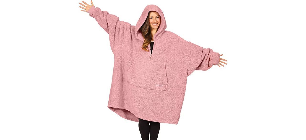 The Comfy Teddy Bear Quarter-Zip Wearable Blanket