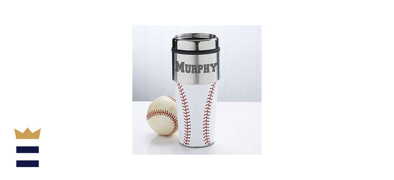 Home Run Personalized Baseball Travel Mug