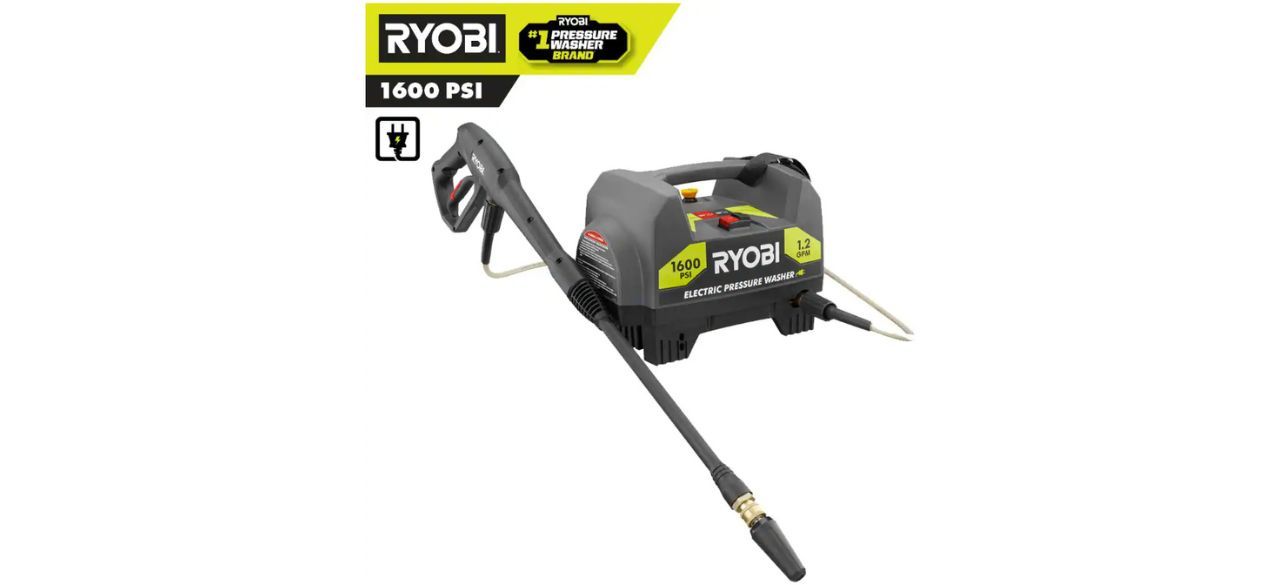 Ryobi 1,600 PSI 1.2 GPM Electric Pressure Washer