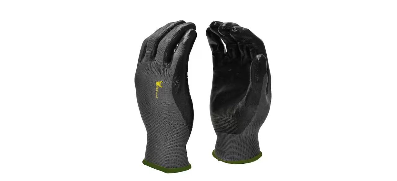 G & F Black Seamless Nitrile Coated Work Gloves