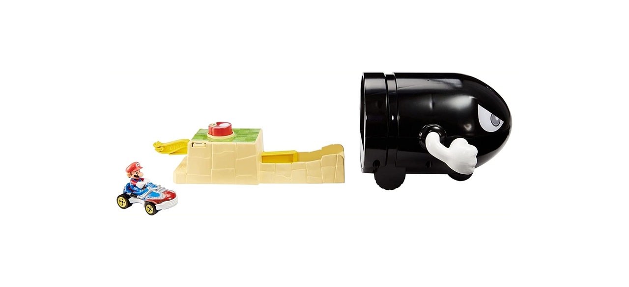 Hot Wheels Mario Kart Bullet Bill Launcher and Mario Kart Vehicle