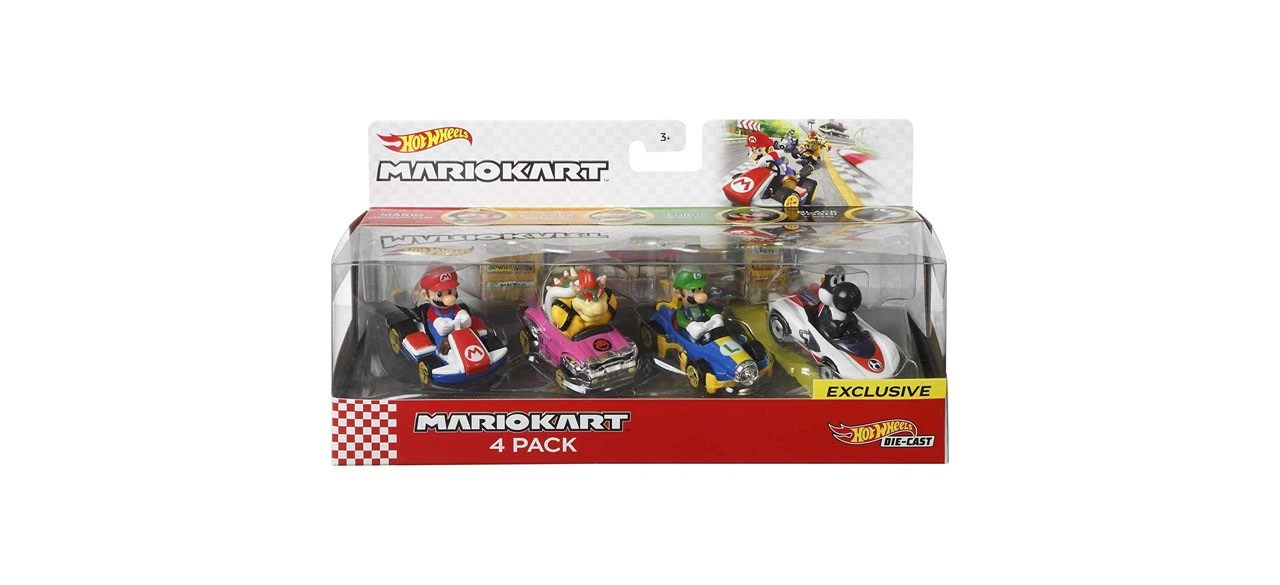 Hot Wheels Mario Kart Characters and Karts as Die-Cast Toy Cars 4-Pack