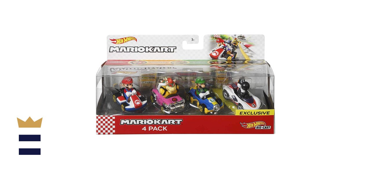 Hot Wheels Mario Kart Characters and Karts as Die-Cast Toy Cars 4-Pack
