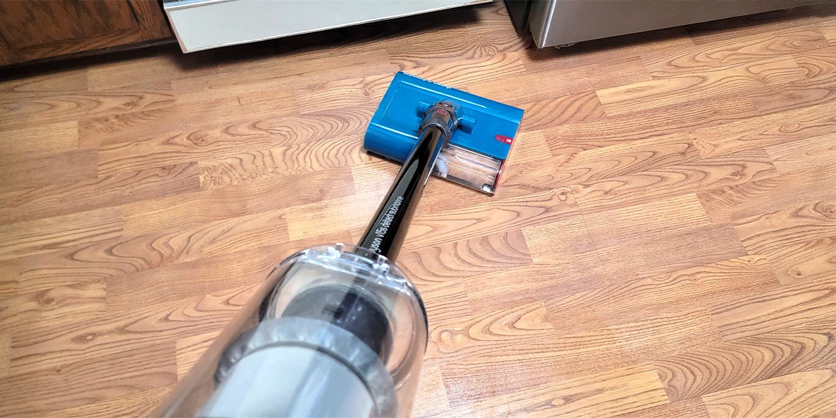 Dyson vacuum on hard flooring