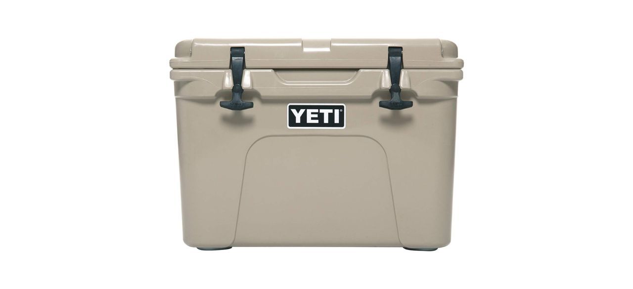 Yeti hard-sided Tundra 35 cooler in Desert Tan