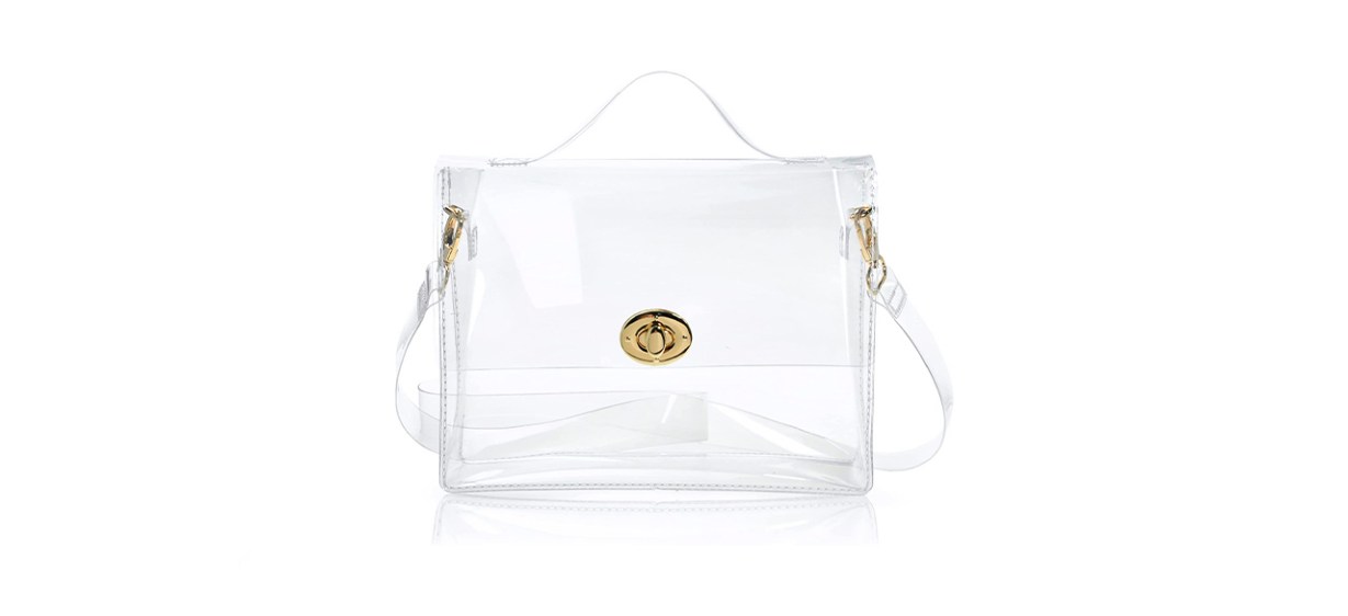 SharPlus Women Cute Clear Purse Acrylic Box Clutch Handbag, Transparent  Crossbody Evening Bag Stadium Approved Chain Strap