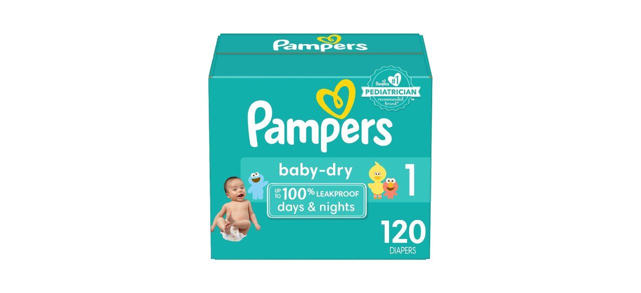 Box of Pampers Baby Dry Diapers size 1